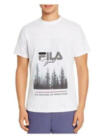 フィラ FILA Mens White Logo Graphic Short Sleeve Classic Fit T-Shirt M メンズ