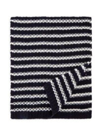 Designer Brand Womens Navy Ivory Chunky Knit Winter Scarf レディース