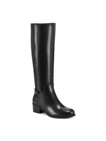 イージー ピリット EASY SPIRIT Womens Black Chaza Round Toe Block Heel Leather Boots Shoes 8 W レディース