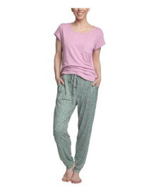 HANES Womens Purple Drawstring T-Shirt Straight leg Pants Knit Pajamas XL レディース