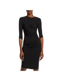 ヘルムートラング HELMUT LANG Womens Black Jersey 3/4 Sleeve Knee Length Cocktail Sheath Dress S レディース