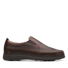 クラークス Clarks Mens Nature 5 Walk Brown Leather Casual Slip-On Loafer Shoes メンズ