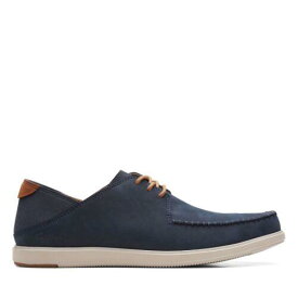 クラークス Clarks Mens Bratton Tie Blue Suede Leather Casual Slip On Loafer Boat Shoes メンズ