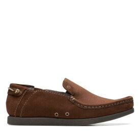 クラークス Clarks Mens ShacreLiteStep Brown Suede Casual Loafer Moccasin Shoes メンズ