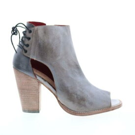 ベッドストゥ Bed Stu Angelique F399023 Womens Gray Leather Slip On Heeled Sandals Shoes レディース