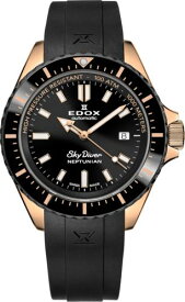Edox Men 80120-37RNNCA-NIR SkyDiver 44mm Automatic Watch メンズ