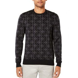 Ryan Seacrest Distinction RYAN SEACREST DISTINCTION NEW Men's Black Geometric Crewneck Sweater S TEDO メンズ