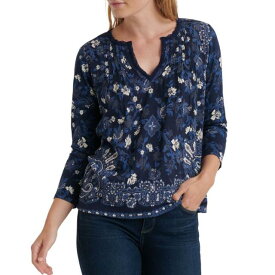 Lucky Brand ラッキー LUCKY BRAND NEW Women's Floral Mixed Media Peasant Blouse Shirt Top XS TEDO レディース