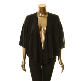 Accessory St ACCESSORY ST NEW Women's Black Ruffled Trim Kimono Cardigan Sweater Top 1SZ TEDO レディース