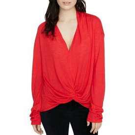 Sanctuary サンクチュアリ SANCTUARY NEW Women's Red Knot-front Plunge Neck Knit Blouse Shirt Top S TEDO レディース