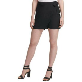 ディーケーエヌワイ DKNY NEW Women's Black Solid Tie-front Wrap Skort Shorts 8 TEDO レディース