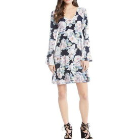 Karen Kane カレンケーン KAREN KANE Women's Black Multi Taylor Floral Bell Sleeve A-Line Dress XS TEDO レディース