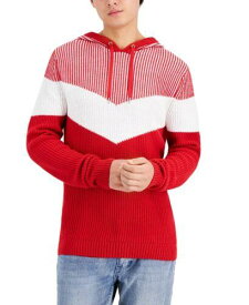 INC International Concepts INC Men's Colorblocked Hoodie Sweater Red Size Large メンズ