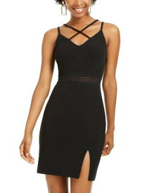 City Studios Juniors' Crisscross Bodycon Dress Black Size 11 レディース