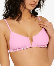 Hula Honey Women's Chiffon Shell Trim Bikini Swim Top Pink Size X-Large レディース