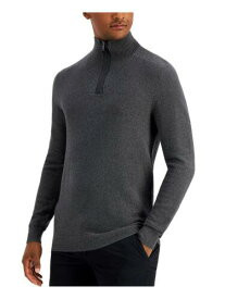 ALFANI Mens Gray Heather Mock Neck Quarter-Zip Pullover Sweater L メンズ