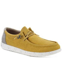 SUN STONE Mens Yellow Padded Brian Round Toe Lace-Up Sneakers Shoes 8.5 M メンズ