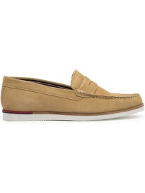 MODERN FICTION Mens Beige Calligraphy Toe Slip On Suede Loafers Shoes 10.5 M メンズ