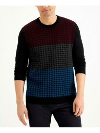 CLUBROOM Mens Black Houndstooth Crew Neck Classic Fit Pullover Sweater XXL メンズ