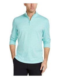 CLUBROOM Mens Turquoise Printed Mock Neck Classic Fit Quarter-Zip Sweatshirt L メンズ