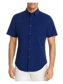 Designer Brand Mens Navy Short Sleeve Button Down Casual Shirt M メンズ