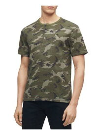 カルバンクライン CALVIN KLEIN Mens Green Camouflage Casual Shirt XS メンズ