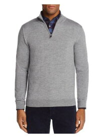 Designer Brand Mens Gray Mock Neck Classic Quarter-Zip Merino Blend Sweater XXL メンズ