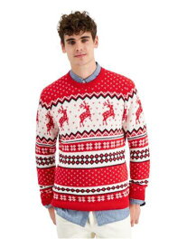 CHARTER CLUB Mens Red Fair Isle Long Sleeve Classic Fit Pullover Sweater L メンズ