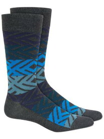 ALFANI Mens Charcoal Blue Blue Moisture Wicking Nylon Dress Crew Socks 7-12 メンズ