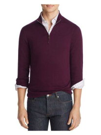 Designer Brand Mens Purple Long Sleeve Crew Neck Quarter-Zip Sweater XL メンズ