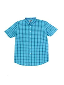 CLUBROOM Mens Turquoise Check Collared Dress Shirt S メンズ