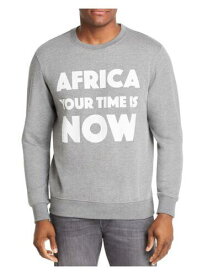 タイム AFRICA YOUR TIME Mens Gray Logo Graphic Long Sleeve Classic Fit Cotton Sweater L メンズ