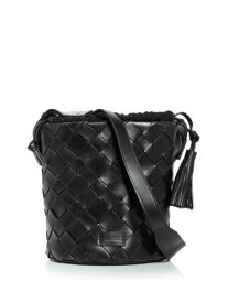 CALAJADE Women's Black Leather Adjustable Removable Bag Single Strap Bucket Bag レディース