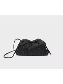 MANSUR GAVRIEL Women's Black Leather Textured Single Strap Clutch Handbag Purse レディース