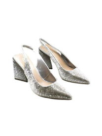 BAR III Womens Silver Arrica Pointed Toe Sculpted Heel Slip On Pumps Shoes 8 M レディース