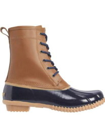 コンブ KHOMBU Womens Tan/Brown On Slick Surfaces Clarissa Almond Leather Duck Boots 8 M レディース