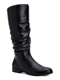 STYLE & COMPANY Womens Black Wide Calf Kelimae Toe Block Heel Riding Boot 7 M WC レディース