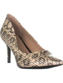 ALFANI Womens Beige Snakeskin Jeules Pointed Toe Stiletto Slip On Pumps 6 M レディース