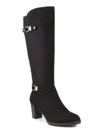 カレンスコット KAREN SCOTT Womens Black Cushioned Almond Toe Block Heel Zip-Up Heeled Boots 7.5 レディース