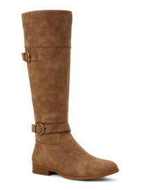 STYLE & COMPANY Womens Brown Cushioned Kezlin Stacked Heel Zip-Up Riding Boot 5 レディース
