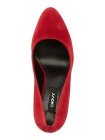 ディーケーエヌワイ DKNY Womens Red Heel Plate Sila Almond Slip On Leather Pumps Shoes 7 M レディース