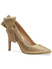 INC Womens Gold Bow Silvee Pointed Toe Stiletto Slip On Pumps Shoes 10.5 M レディース