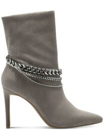 INC Womens Gray Removable Chain Goring Reanna Pointed Toe Stiletto Booties 8 M レディース
