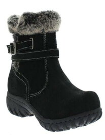 コンブ KHOMBU Womens Black Thermal Waterproof Round Toe Zip-Up Leather Snow Boots 10 レディース
