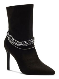 INC Womens Black Removable Chain Goring Reanna Pointed Toe Stiletto Booties 10 M レディース