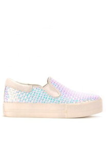 アッシュ ASH Womens Teal Iridescent Goring Jam Round Toe Platform Slip On Sneakers 35 レディース