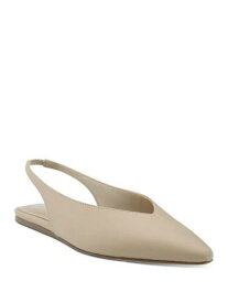 MARC FISHER Womens Beige Slingback Graceful Toe Slip On Leather Flats 6.5 M レディース