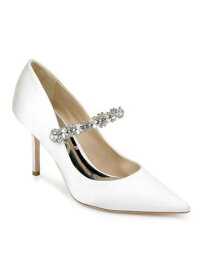 バッジリーミシュカ BADGLEY MISCHKA Womens White Theory Peep Toe Stiletto Slip On Pumps Shoes 9.5 レディース