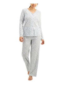 CHARTER CLUB Womens White Button Up Top Straight leg Pants Knit Pajamas M レディース