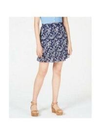 MAISON JULES Womens Navy Floral Mini Ruffled Skirt L レディース